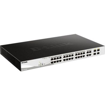 مفتاح ذكي DLINK DGS-F1210-26PS-E مزود بـ 24 منفذ PoE ومنفذي SFP