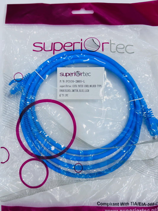 كابل توصيل SuperiOrtech Cat6 بطول 2 متر