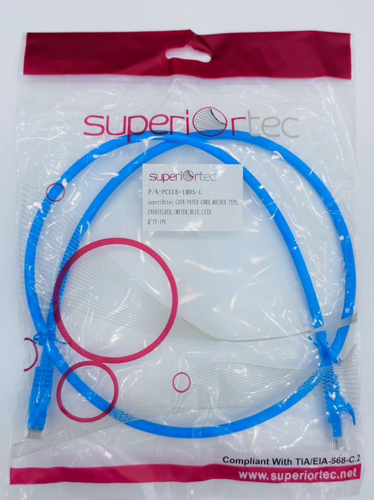 سلك توصيل SuperiOrtec CAT6 بطول 1 متر - أزرق