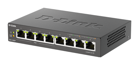 D-Link DGS-1008P 8-Port Gigabit PoE Unmanaged Desktop Switch