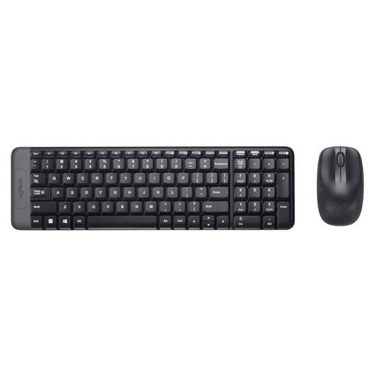 مجموعة لوحة المفاتيح والماوس اللاسلكية Logitech MK220 (أسود)