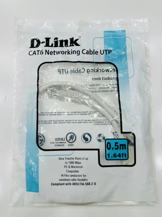 D-Link Cat6 UTP  Patch Cord  (0.5m)