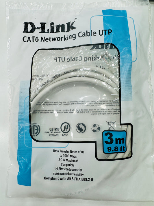 D-Link Cat6 UTP  Patch Cord  (3m)