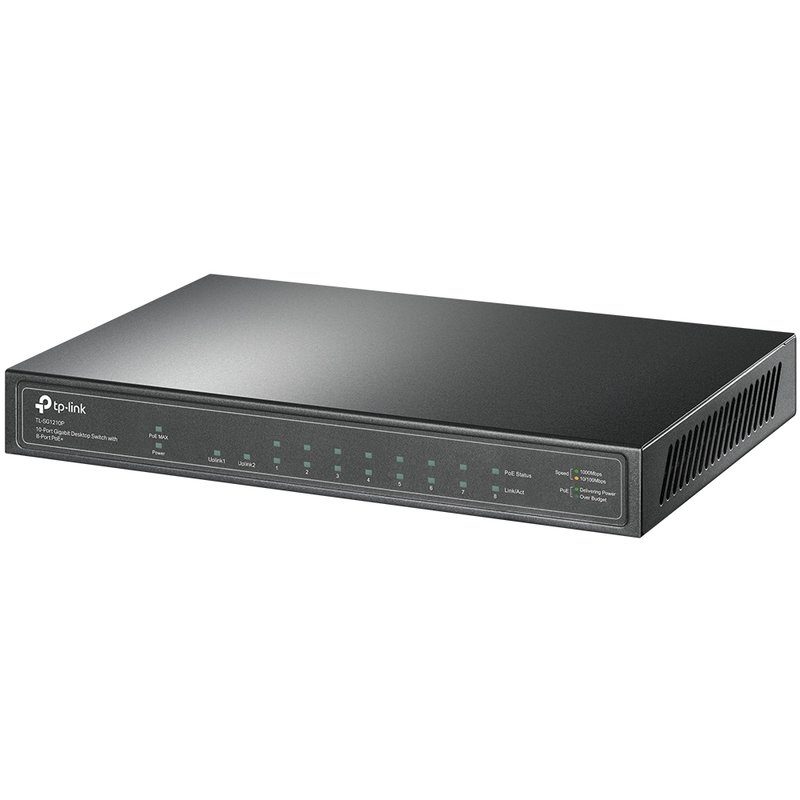 TP-Link TL-SG1210P  10-Port Gigabit Desktop Switch with 8-Port PoE+