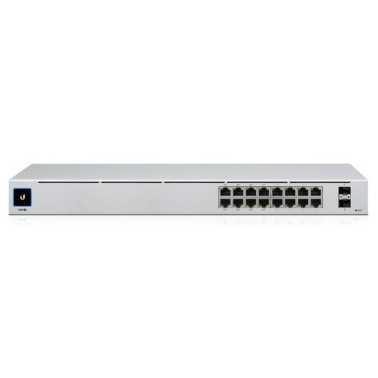 محول Ubiquiti USW-16-POE UniFi 16 منفذ جيجابايت، Poe، SFP