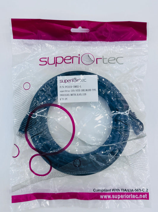 Superiortec CAT6 Patch Cord 5Mtr Black LSZH