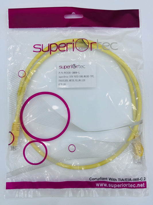 كابل توصيل CAT6 من Superiortec بطول 1 متر باللون الأصفر LSZH