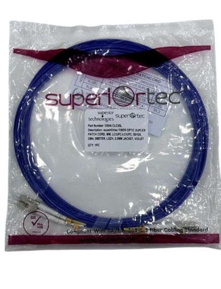 Superiortec LC-LC OM4 Duplex Patch Cord 5Mtr - Violet