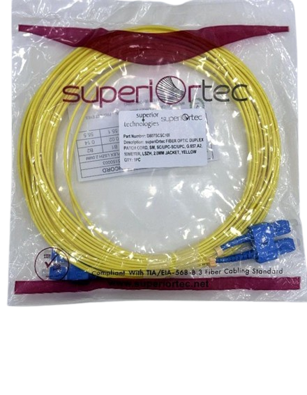 Superiortec SC-SC SM 10mtr Duplex Patch Cord - Yellow